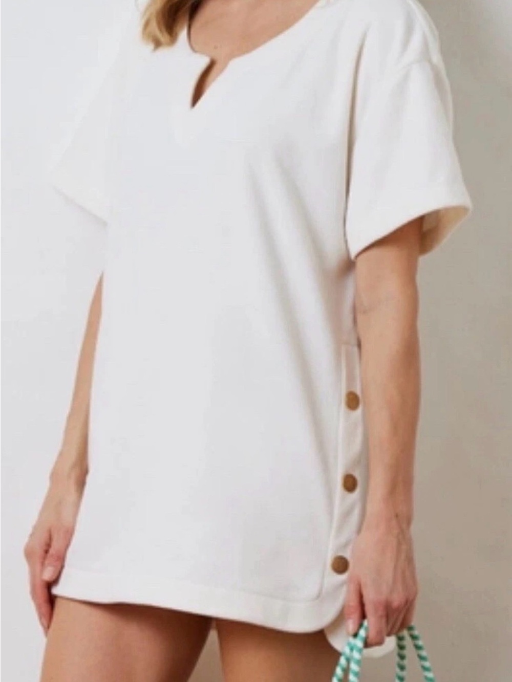 DUDLEY STEPHENS Crescent Beach Coverup Top Ivory